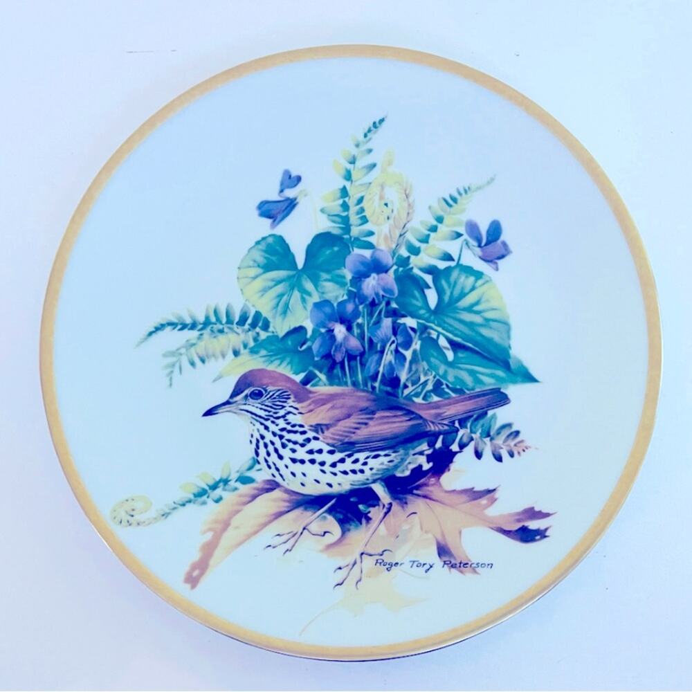 WOOD THRUSH Songbirds Roger Tory Peterson Bird Plate Collector Porcelain Birds